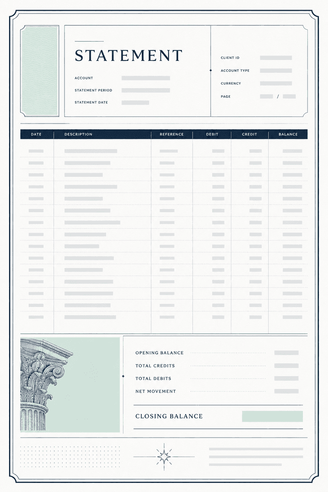 Mono Statement template preview